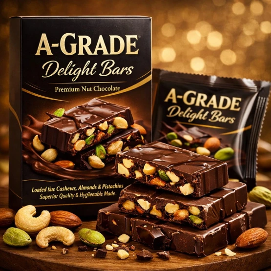 A-Grade Delight Bars (crafted with premium cashews, almonds, and pistachios).